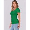 imageANRABESS Women Short Sleeve Tops Scoop Neck Ribbed Knit Slim Fitted Basic Tee Shirts Casual Summer Clothes 2025 Fall OutfitsGreen