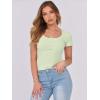 imageANRABESS Women Short Sleeve Tops Scoop Neck Ribbed Knit Slim Fitted Basic Tee Shirts Casual Summer Clothes 2025 Fall OutfitsLight Green