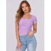 imageANRABESS Women Short Sleeve Tops Scoop Neck Ribbed Knit Slim Fitted Basic Tee Shirts Casual Summer Clothes 2025 Fall OutfitsLight Purple