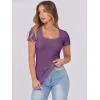 imageANRABESS Women Short Sleeve Tops Scoop Neck Ribbed Knit Slim Fitted Basic Tee Shirts Casual Summer Clothes 2025 Fall OutfitsPurple
