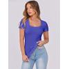 imageANRABESS Women Short Sleeve Tops Scoop Neck Ribbed Knit Slim Fitted Basic Tee Shirts Casual Summer Clothes 2025 Fall OutfitsRoyal Blue