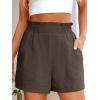 imageANRABESS Women Summer Casual Shorts Elastic High Waisted Wide Leg Cute Dressy Beach Shorts 2025 Fashion Vacation OutfitsCoffee