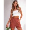 imageANRABESS Women Summer Casual Shorts Elastic High Waisted Wide Leg Cute Dressy Beach Shorts 2025 Fashion Vacation OutfitsCoral