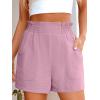 imageANRABESS Women Summer Casual Shorts Elastic High Waisted Wide Leg Cute Dressy Beach Shorts 2025 Fashion Vacation OutfitsDusky Pink