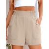 imageANRABESS Women Summer Casual Shorts Elastic High Waisted Wide Leg Cute Dressy Beach Shorts 2025 Fashion Vacation OutfitsKhaki