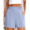 imageANRABESS Women Summer Casual Shorts Elastic High Waisted Wide Leg Cute Dressy Beach Shorts 2025 Fashion Vacation OutfitsLight Blue