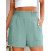 imageANRABESS Women Summer Casual Shorts Elastic High Waisted Wide Leg Cute Dressy Beach Shorts 2025 Fashion Vacation OutfitsMint Green