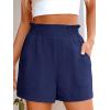 imageANRABESS Women Summer Casual Shorts Elastic High Waisted Wide Leg Cute Dressy Beach Shorts 2025 Fashion Vacation OutfitsNavy Blue