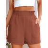 imageANRABESS Women Summer Casual Shorts Elastic High Waisted Wide Leg Cute Dressy Beach Shorts 2025 Fashion Vacation OutfitsRust