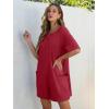 imageANRABESS Women Summer Oversized TShirt Tee Romper Casual Baggy Short Sleeve Overall Athletic Workout Jumpsuit Trendy OutfitsBurgundy