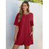 imageANRABESS Women Summer Oversized TShirt Tee Romper Casual Baggy Short Sleeve Overall Athletic Workout Jumpsuit Trendy OutfitsBurgundy