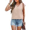 imageANRABESS Women Tops Cap Sleeve Textured Dressy Casual V Neck Shirts 2025 Summer Business Work Blouses OutfitsApricot