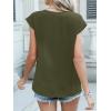 imageANRABESS Women Tops Cap Sleeve Textured Dressy Casual V Neck Shirts 2025 Summer Business Work Blouses OutfitsArmy Green