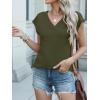 imageANRABESS Women Tops Cap Sleeve Textured Dressy Casual V Neck Shirts 2025 Summer Business Work Blouses OutfitsArmy Green