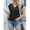 imageANRABESS Women Tops Cap Sleeve Textured Dressy Casual V Neck Shirts 2025 Summer Business Work Blouses OutfitsBlack