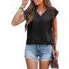 imageANRABESS Women Tops Cap Sleeve Textured Dressy Casual V Neck Shirts 2025 Summer Business Work Blouses OutfitsBlack