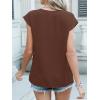 imageANRABESS Women Tops Cap Sleeve Textured Dressy Casual V Neck Shirts 2025 Summer Business Work Blouses OutfitsBrown