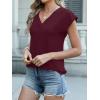 imageANRABESS Women Tops Cap Sleeve Textured Dressy Casual V Neck Shirts 2025 Summer Business Work Blouses OutfitsBurgundy