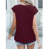 imageANRABESS Women Tops Cap Sleeve Textured Dressy Casual V Neck Shirts 2025 Summer Business Work Blouses OutfitsBurgundy