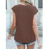 imageANRABESS Women Tops Cap Sleeve Textured Dressy Casual V Neck Shirts 2025 Summer Business Work Blouses OutfitsCoffee