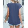 imageANRABESS Women Tops Cap Sleeve Textured Dressy Casual V Neck Shirts 2025 Summer Business Work Blouses OutfitsDark Blue