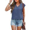 imageANRABESS Women Tops Cap Sleeve Textured Dressy Casual V Neck Shirts 2025 Summer Business Work Blouses OutfitsDark Blue