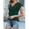 imageANRABESS Women Tops Cap Sleeve Textured Dressy Casual V Neck Shirts 2025 Summer Business Work Blouses OutfitsDark Green