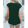 imageANRABESS Women Tops Cap Sleeve Textured Dressy Casual V Neck Shirts 2025 Summer Business Work Blouses OutfitsDark Green