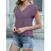 imageANRABESS Women Tops Cap Sleeve Textured Dressy Casual V Neck Shirts 2025 Summer Business Work Blouses OutfitsDark Purple