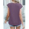 imageANRABESS Women Tops Cap Sleeve Textured Dressy Casual V Neck Shirts 2025 Summer Business Work Blouses OutfitsDark Purple
