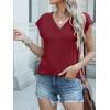 imageANRABESS Women Tops Cap Sleeve Textured Dressy Casual V Neck Shirts 2025 Summer Business Work Blouses OutfitsDark Red