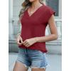 imageANRABESS Women Tops Cap Sleeve Textured Dressy Casual V Neck Shirts 2025 Summer Business Work Blouses OutfitsDark Red