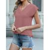 imageANRABESS Women Tops Cap Sleeve Textured Dressy Casual V Neck Shirts 2025 Summer Business Work Blouses OutfitsDusty Rose