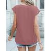 imageANRABESS Women Tops Cap Sleeve Textured Dressy Casual V Neck Shirts 2025 Summer Business Work Blouses OutfitsDusty Rose