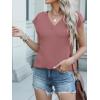 imageANRABESS Women Tops Cap Sleeve Textured Dressy Casual V Neck Shirts 2025 Summer Business Work Blouses OutfitsDusty Rose