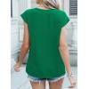 imageANRABESS Women Tops Cap Sleeve Textured Dressy Casual V Neck Shirts 2025 Summer Business Work Blouses OutfitsGreen
