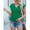imageANRABESS Women Tops Cap Sleeve Textured Dressy Casual V Neck Shirts 2025 Summer Business Work Blouses OutfitsGreen