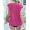 imageANRABESS Women Tops Cap Sleeve Textured Dressy Casual V Neck Shirts 2025 Summer Business Work Blouses OutfitsHot Pink