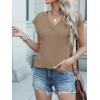 imageANRABESS Women Tops Cap Sleeve Textured Dressy Casual V Neck Shirts 2025 Summer Business Work Blouses OutfitsKhaki