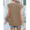 imageANRABESS Women Tops Cap Sleeve Textured Dressy Casual V Neck Shirts 2025 Summer Business Work Blouses OutfitsKhaki