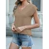imageANRABESS Women Tops Cap Sleeve Textured Dressy Casual V Neck Shirts 2025 Summer Business Work Blouses OutfitsKhaki