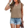imageANRABESS Women Tops Cap Sleeve Textured Dressy Casual V Neck Shirts 2025 Summer Business Work Blouses OutfitsKhaki