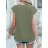 imageANRABESS Women Tops Cap Sleeve Textured Dressy Casual V Neck Shirts 2025 Summer Business Work Blouses OutfitsLight Green
