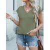 imageANRABESS Women Tops Cap Sleeve Textured Dressy Casual V Neck Shirts 2025 Summer Business Work Blouses OutfitsLight Green