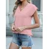 imageANRABESS Women Tops Cap Sleeve Textured Dressy Casual V Neck Shirts 2025 Summer Business Work Blouses OutfitsLight Pink