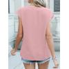 imageANRABESS Women Tops Cap Sleeve Textured Dressy Casual V Neck Shirts 2025 Summer Business Work Blouses OutfitsLight Pink