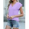 imageANRABESS Women Tops Cap Sleeve Textured Dressy Casual V Neck Shirts 2025 Summer Business Work Blouses OutfitsLight Purple