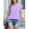 imageANRABESS Women Tops Cap Sleeve Textured Dressy Casual V Neck Shirts 2025 Summer Business Work Blouses OutfitsLight Purple