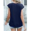 imageANRABESS Women Tops Cap Sleeve Textured Dressy Casual V Neck Shirts 2025 Summer Business Work Blouses OutfitsNavy Blue