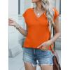 imageANRABESS Women Tops Cap Sleeve Textured Dressy Casual V Neck Shirts 2025 Summer Business Work Blouses OutfitsOrange